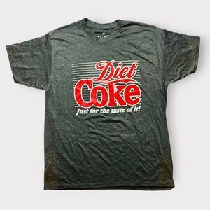 Diet Coke Graphic T-Shirt XL Charcoal Heather Grey Just For The Taste Of It Logo